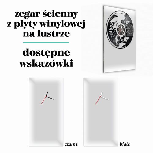 Zegar Ścienny z płyty winylowej na lustrze BAJKI 64 wzory 29x59cm na Arena.pl