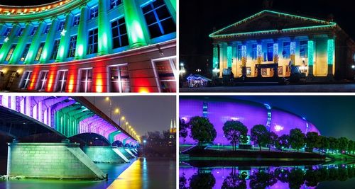 ZEWNĘTRZNE KOLOROWE OŚWIETLENIE LED ŚWIĄTECZNE LAMPKA ILUMINACJA FLASH IP66 na Arena.pl