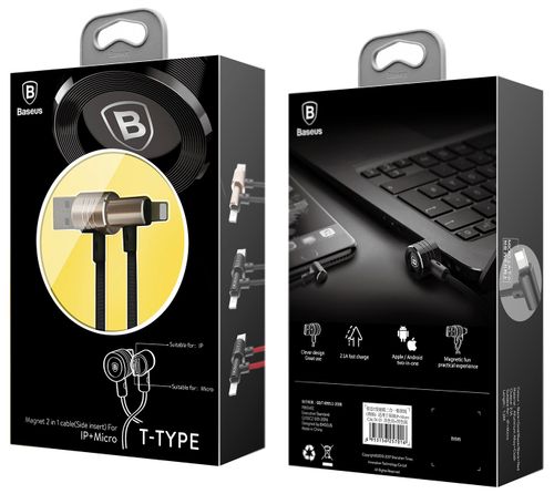Kabel 2w1 Micro USB Iphone Ipad Baseus T-type 2.1A na Arena.pl