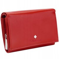 KOCHMANSKI portfel damski skórzany czerwony dużo przegródek na karty