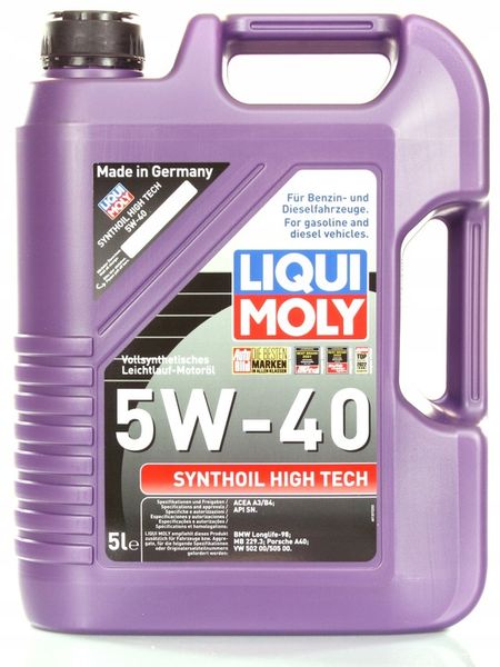 OLEJ LIQUI MOLY 5W40 SYNTHOIL HIGH TECH 5L zdjęcie 1