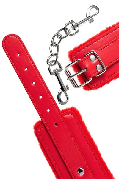 Anonymo Handcuffs, Pu Leather, Red, 27 Cm zdjęcie 10