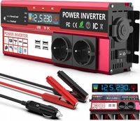 PRZETWORNICA NAPIĘCIA SAMOCHODOWA Z EKRAN LCD 12V 230V 500W 1000W + 4x USB