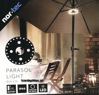 Lampa Oświetlenie LED pod parasol ogrodowy namiot balkon ogród 16 cm AA