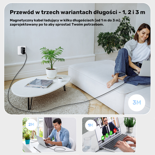 Unitek Kabel zasilający USB-C - MagSafe 3 140W 1 m na Arena.pl