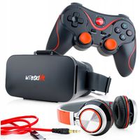 ZESTAW DO GIER OKULARY GOOGLE VR 360 STOPNI 3D PILOT BLUETOOT SŁUCHAWKI