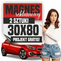 Reklama magnetyczna magnes reklamowy na auto firmowe 30x80 cm - 2 szt
