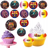 OPŁATEK na BABECZKI MUFFINKI zestaw na urodziny 12szt. - FC BARCELONA