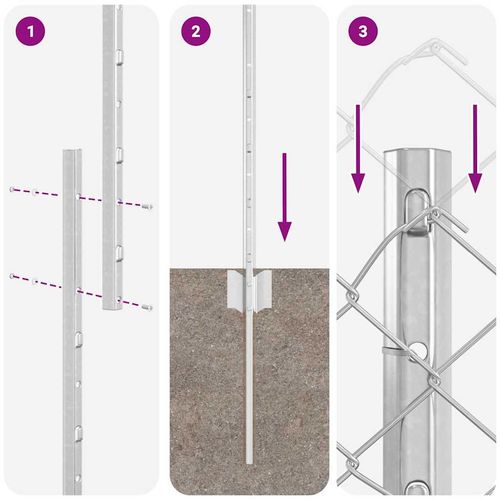 Ogrodzenie z słupkami Srebrny 1.6 x 10 m Stal na Arena.pl