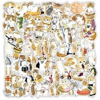 NAKLEJKI WLEPKI WODOODPORNE MIX KOTY 50 SZT