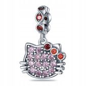 Zawieszka SREBRO 925 Charms Koralik Hello Kitty Kotek