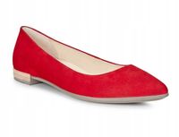 ECCO Baleriny damskie SHAPE POINTY czerwone skórzane nubukowe 35
