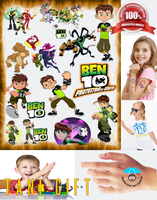 Duży Zestaw Mega Tatuaży zmywalnych - Ben 10