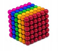 Neocube klocki magnetyczne kulki 5mm Tęcza Kolorowe Zabawka 216 szt.