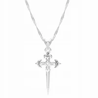 Łańcuszek srebrny naszyjnik 925 Krzyż Sztylet