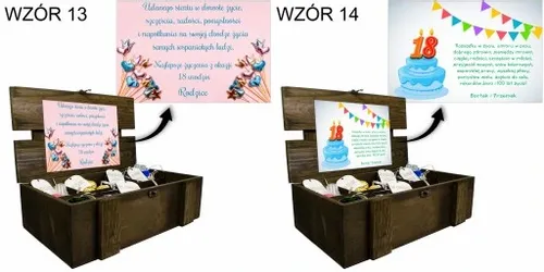 KUFEREK SKRZYNKA PREZENT NA URODZINY URODZINOWY 18 30 40 50 na Arena.pl