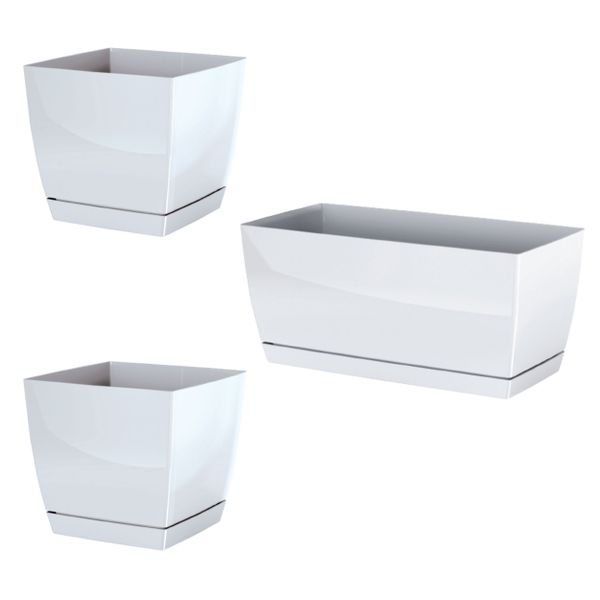 3x Doniczka COUBI + Podstawka Kwietnik Kaktusiarka zdjęcie 1