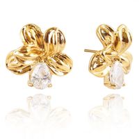 kolczyki ze stali szlachetnej platerowane 14k złotem, sztyft kst3274