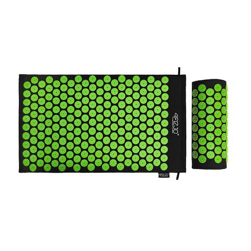 Mata do akupresury z poduszką 4FIZJO 42x68 cm Zielona na Arena.pl