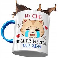 Kubek Błękitny Na Pożegnanie Z Pracy Na Prezent Z Nadrukiem Ze Zdjęciem