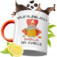 Kubek Pomarańczowy Dla Babci Dzień Babci Prezent Z Nadrukiem Ze Zdjęciem