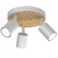 PLAFON LAMPA SUFITOWA SPOT LUMINEX TERRA 9982 BIAŁY / DREWNO