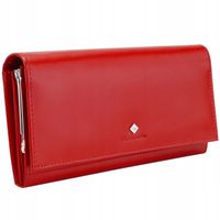 KOCHMANSKI portfel damski skórzany duży czerwony na dokumenty i karty