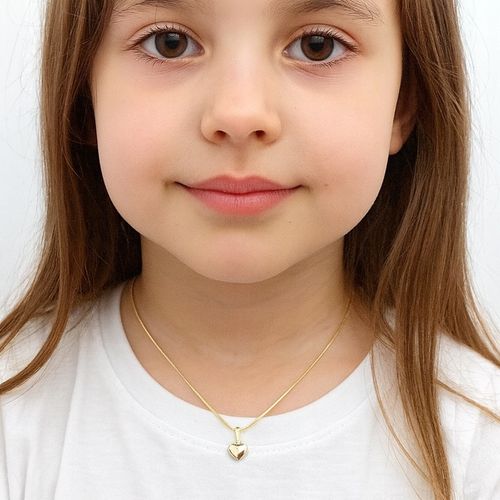 ZŁOTY ŁAŃCUSZEK Z SERDUSZKIEM NASZYJNIK DLA DZIEWCZYNKI, STAL CHIRURGICZNA na Arena.pl