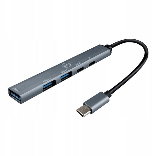 HUB USB-C Rozgałęźnik Rozdzielacz Portów Adapter SLIM 3x USB 2x USB-C PD na Arena.pl