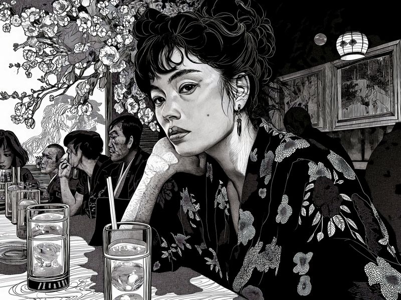 Plakat 40x30cm Czarne Kimono zdjęcie 1