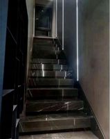 Czarne marmurowe płytki schodowe 120x30 POŁYSK