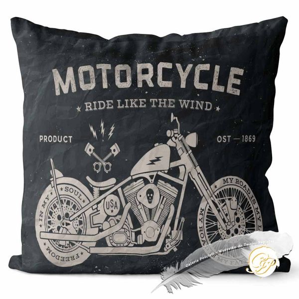 Poszewka 3D bawełna satyna 40x40cm MOTORCYCLE zdjęcie 1
