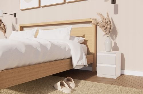 Szafka nocna, dwie szuflady stolik nocny, biała, salon sypialnia biuro na Arena.pl