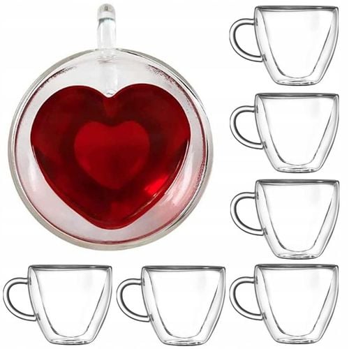 6x SZKLANKI TERMICZNE DO KAWY DRINKÓW SERCE 250ml NA PREZENT DZIEŃ KOBIET na Arena.pl