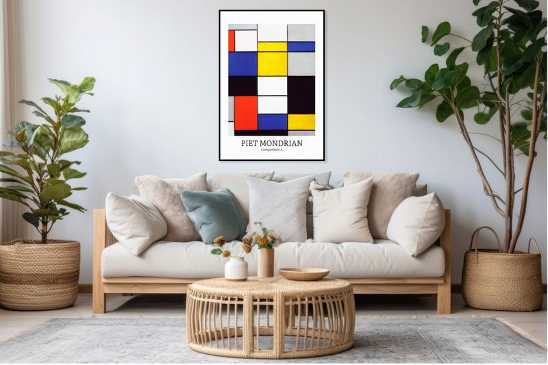 Obraz 40x60cm Design Composition 2, Mondrian Vintage do Salonu zdjęcie 5