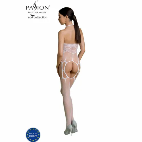 passion eco collection bodystocking bs002 biały, ekologiczny materiał na Arena.pl