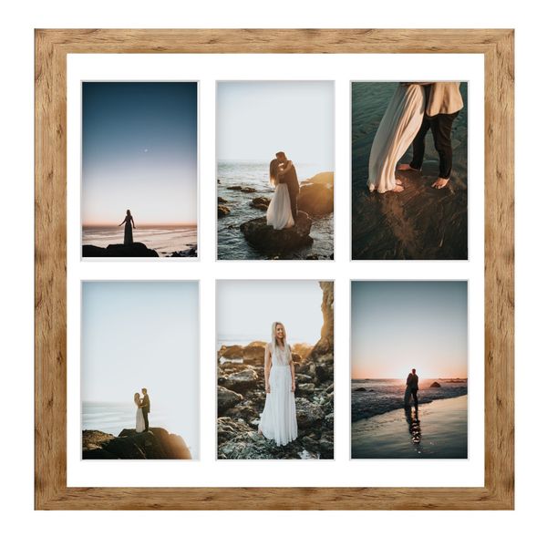Ramka na 6 zdjęć Hekla 40x40x6 MDF galeria naturalny 1szt. zdjęcie 5