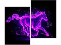 80X70CM FIOLETOWY MUSTANG DUO OBRAZ