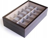 ORGANIZER NA ZEGAREK CASE ELEGANCE SZKLANY WYŚWIETLACZ 12 PRZEGRÓDEK