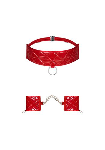 hunteria kajdanki i choker o/s czerwony na Arena.pl
