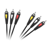 Kabel RCA przewód audio cinch 1m 3RCA- 3RCA Cabletech Eco-Line