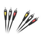Kabel RCA przewód audio cinch 1m 3RCA- 3RCA Cabletech Eco-Line