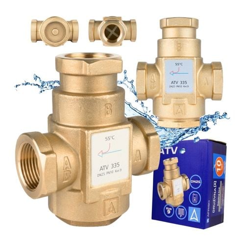 ZAWÓR TEMPERATUROWY OCHRONY POWROTU KOTŁA ATV 335 DN25 Ø 1" CAL 9 m³/h na Arena.pl
