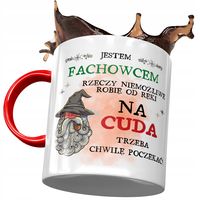 Kubek Czerwony Dla Fachowca Na Cuda Trzeba Chwilę Z Nadrukiem Ze Zdjęciem
