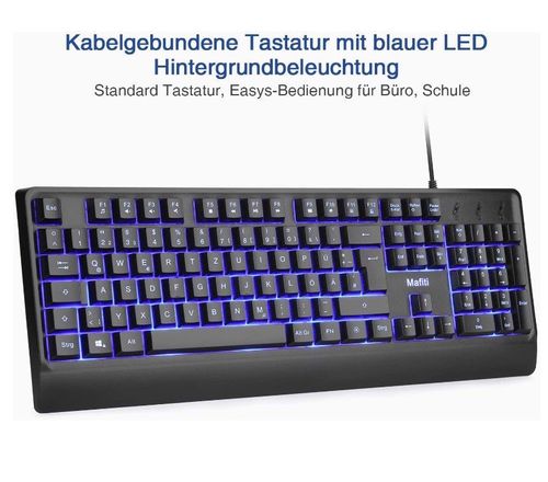 Mafiti Klawiatura Usb Przewodowa Podświetlana Niem na Arena.pl
