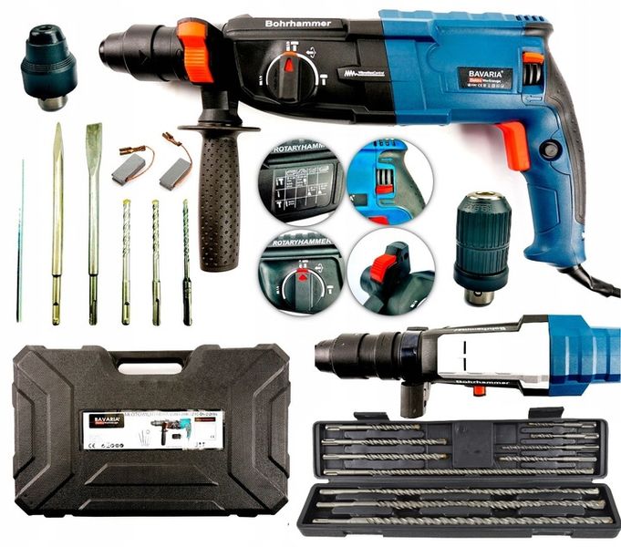 MŁOTOWIERTARKA 2800W SDS+ 2xGŁOWICA 16WIERTEŁ zdjęcie 1