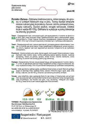 Nasiona Pomidor Zlatava 0,2g na Arena.pl