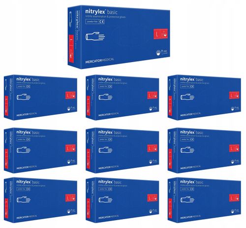 rękawice nitrylowe 100 szt. nitrylex basic dark blue 9-l - 10 kpl. na Arena.pl