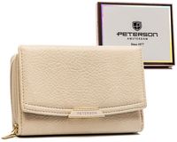 portfel damski ze skóry ekologicznej o groszkowej fakturze - peterson