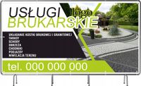 BANER REKLAMOWY 100x50cm gotowy projekt USŁUGI BRUKARSKIE TARASY plandeka